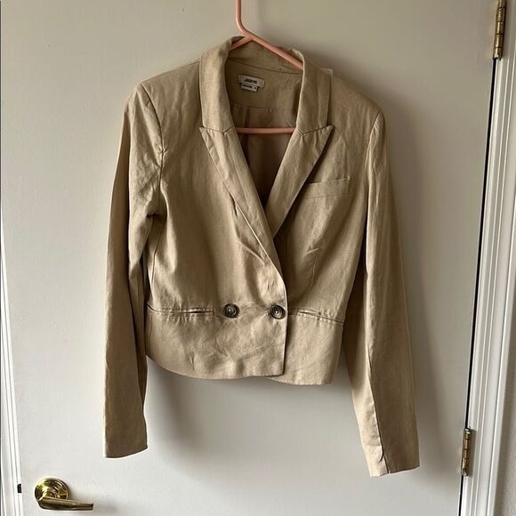 Jason Wu Tan Cropped Blazer with Notched Lapels size M Gently used - Picture 1 of 4